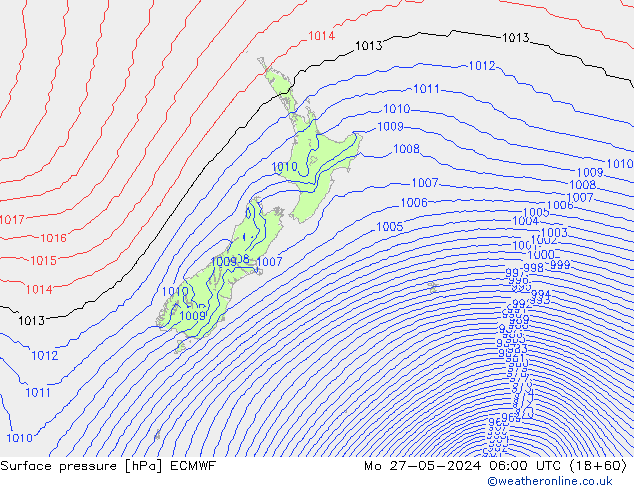 ciśnienie ECMWF pon. 27.05.2024 06 UTC