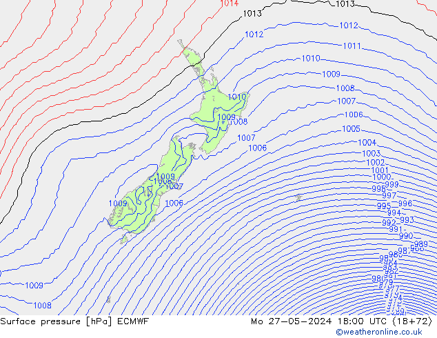 Luchtdruk (Grond) ECMWF ma 27.05.2024 18 UTC