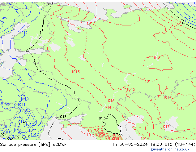 pression de l'air ECMWF jeu 30.05.2024 18 UTC