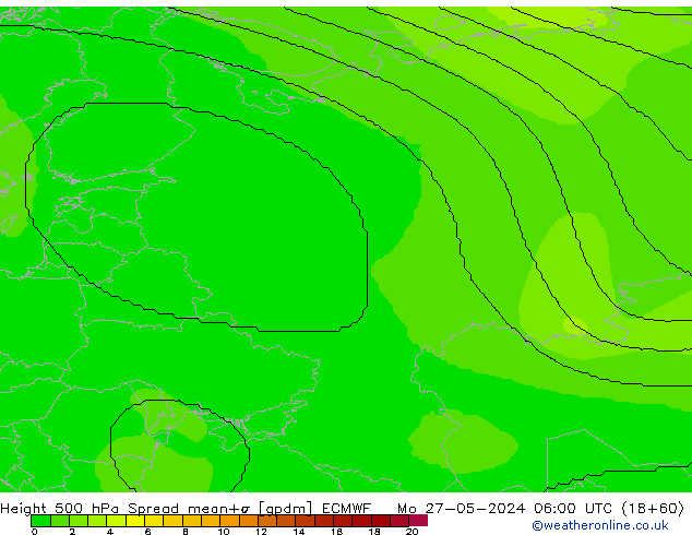 Height 500 hPa Spread ECMWF Mo 27.05.2024 06 UTC