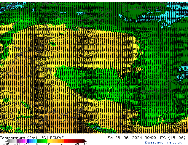 Temperature (2m) ECMWF So 25.05.2024 00 UTC