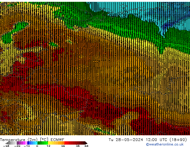 température (2m) ECMWF mar 28.05.2024 12 UTC