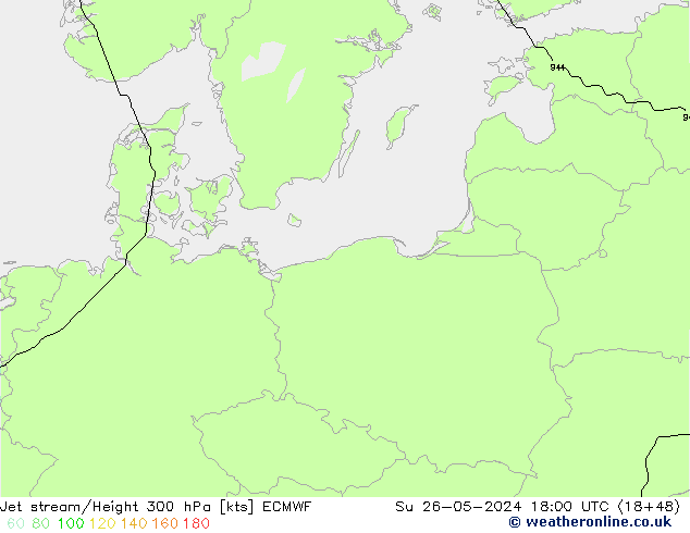 Jet stream ECMWF Dom 26.05.2024 18 UTC