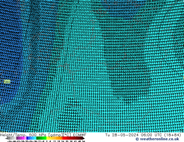 Height/Temp. 500 гПа ECMWF вт 28.05.2024 06 UTC