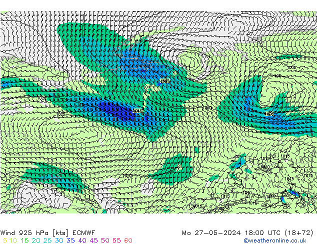 Wind 925 hPa ECMWF ma 27.05.2024 18 UTC