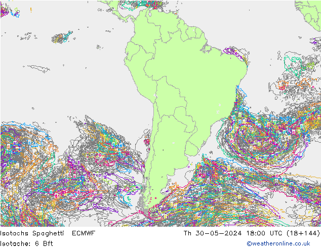 Eşrüzgar Hızları Spaghetti ECMWF Per 30.05.2024 18 UTC