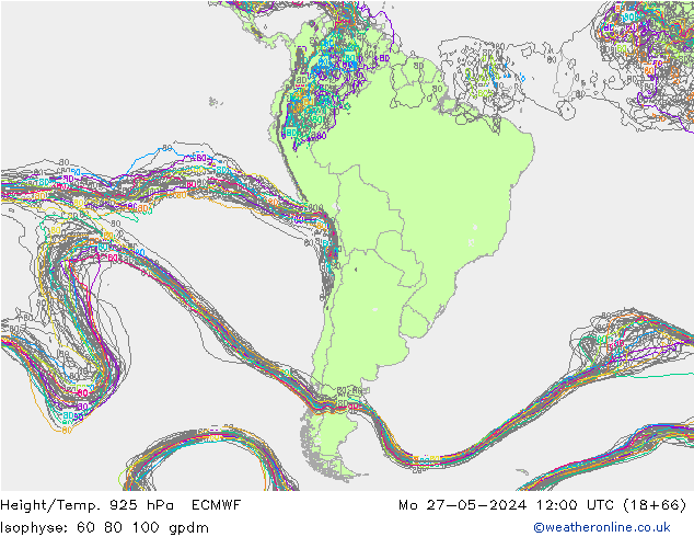 Height/Temp. 925 hPa ECMWF  27.05.2024 12 UTC