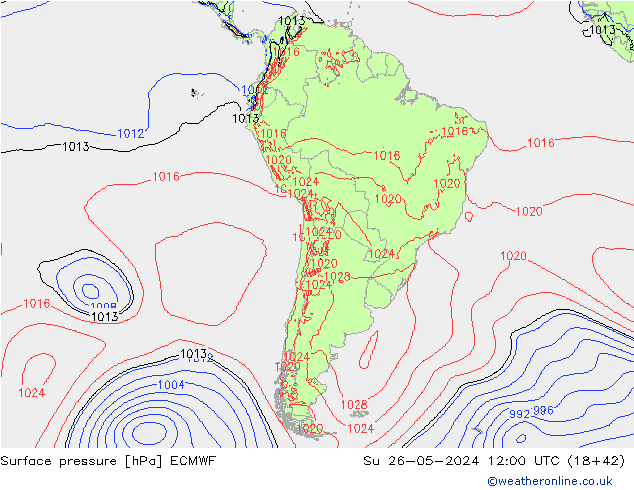 Surface pressure ECMWF Su 26.05.2024 12 UTC