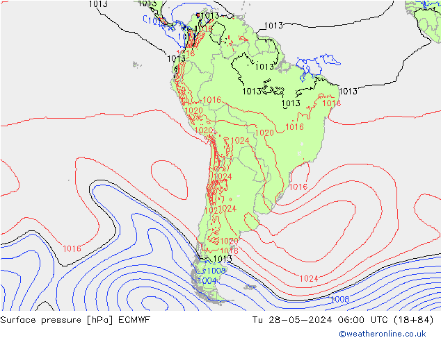 Presión superficial ECMWF mar 28.05.2024 06 UTC