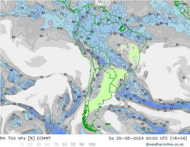 700 hPa Nispi Nem ECMWF Cts 25.05.2024 00 UTC