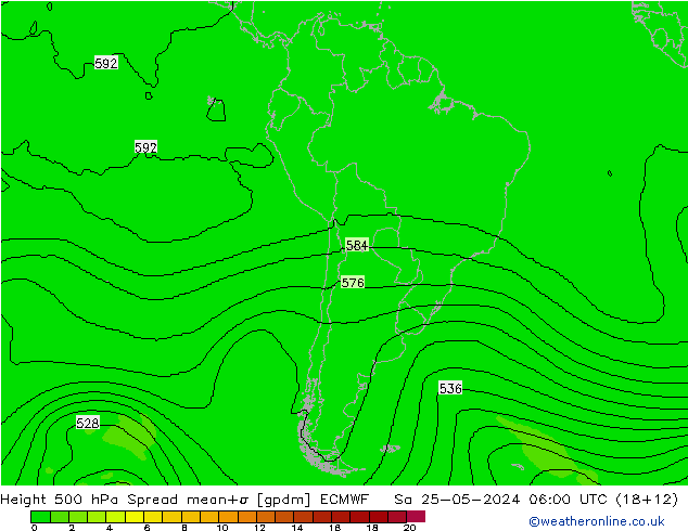 Height 500 hPa Spread ECMWF Sa 25.05.2024 06 UTC