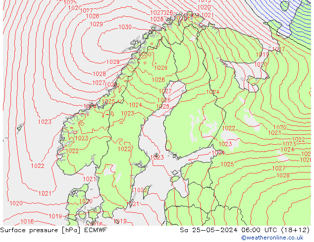 pression de l'air ECMWF sam 25.05.2024 06 UTC