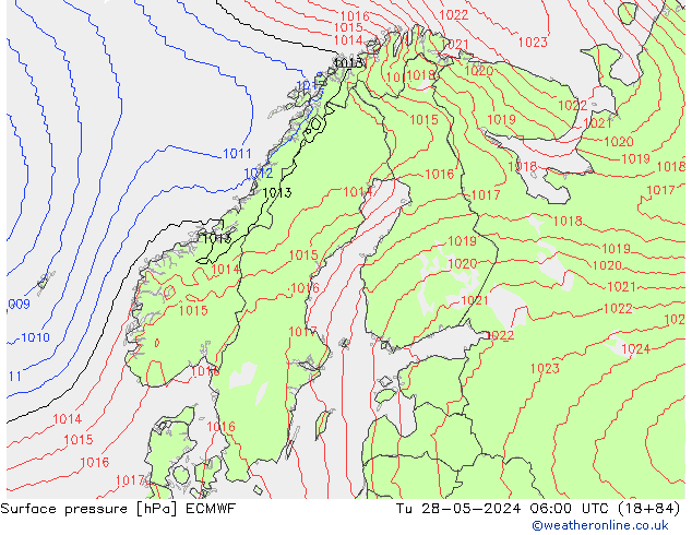 Surface pressure ECMWF Tu 28.05.2024 06 UTC