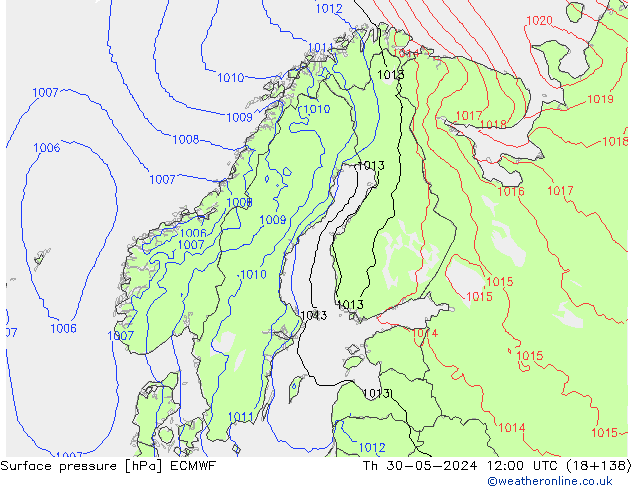 pression de l'air ECMWF jeu 30.05.2024 12 UTC