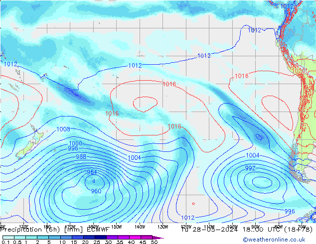 Precipitação (6h) ECMWF Ter 28.05.2024 00 UTC