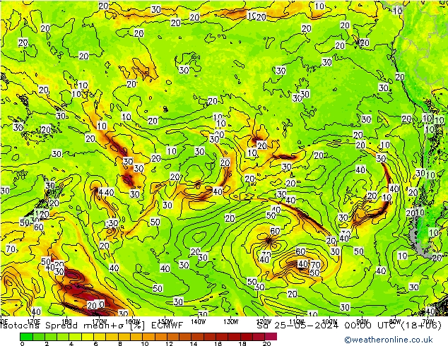 Isotachs Spread ECMWF So 25.05.2024 00 UTC