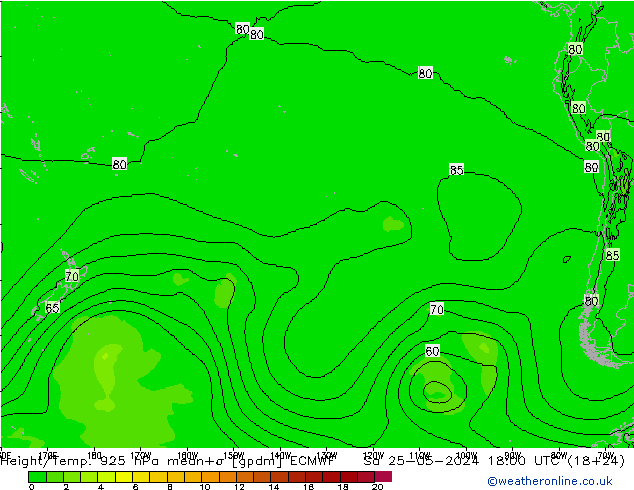 Géop./Temp. 925 hPa ECMWF sam 25.05.2024 18 UTC