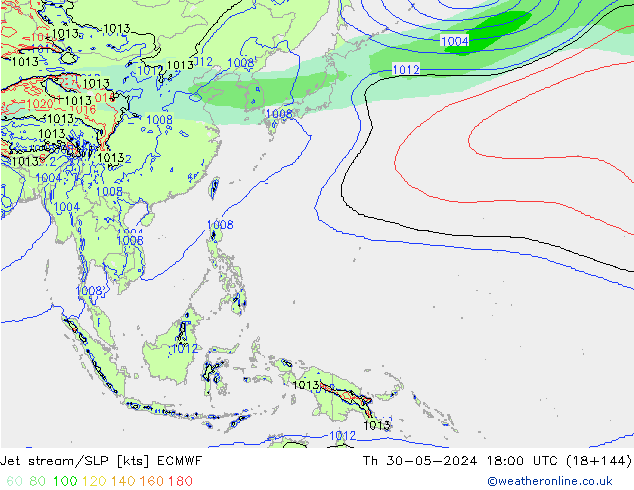 Prąd strumieniowy ECMWF czw. 30.05.2024 18 UTC