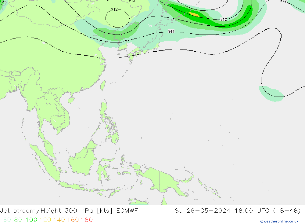 Straalstroom ECMWF zo 26.05.2024 18 UTC