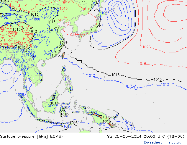 pression de l'air ECMWF sam 25.05.2024 00 UTC