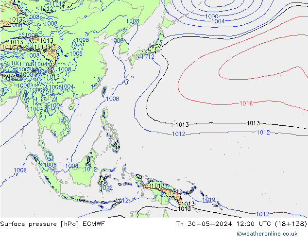 Surface pressure ECMWF Th 30.05.2024 12 UTC