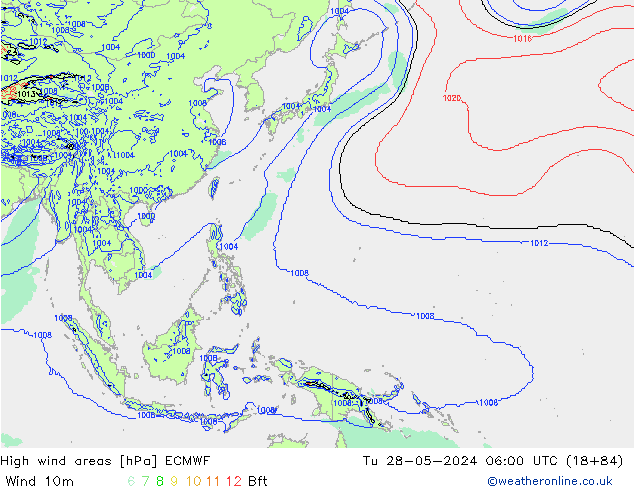 High wind areas ECMWF mar 28.05.2024 06 UTC