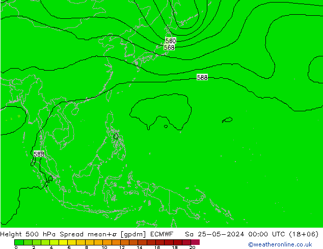 Height 500 hPa Spread ECMWF So 25.05.2024 00 UTC