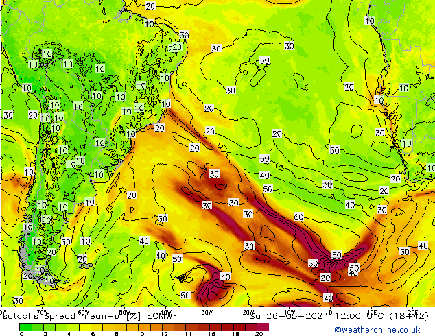 Isotachs Spread ECMWF Su 26.05.2024 12 UTC