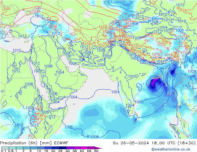 opad (6h) ECMWF nie. 26.05.2024 00 UTC