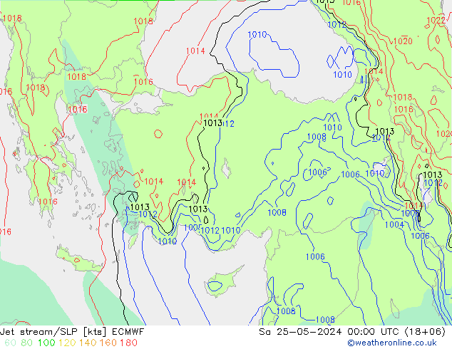 Polarjet/Bodendruck ECMWF Sa 25.05.2024 00 UTC