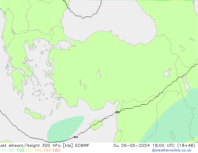 Jet stream/Height 300 hPa ECMWF Ne 26.05.2024 18 UTC