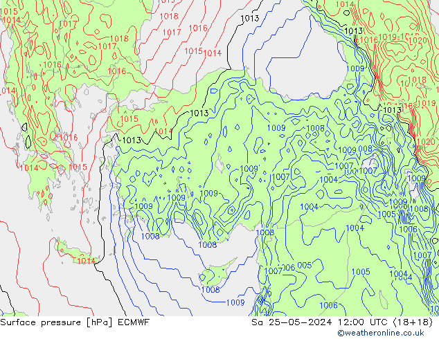 pression de l'air ECMWF sam 25.05.2024 12 UTC