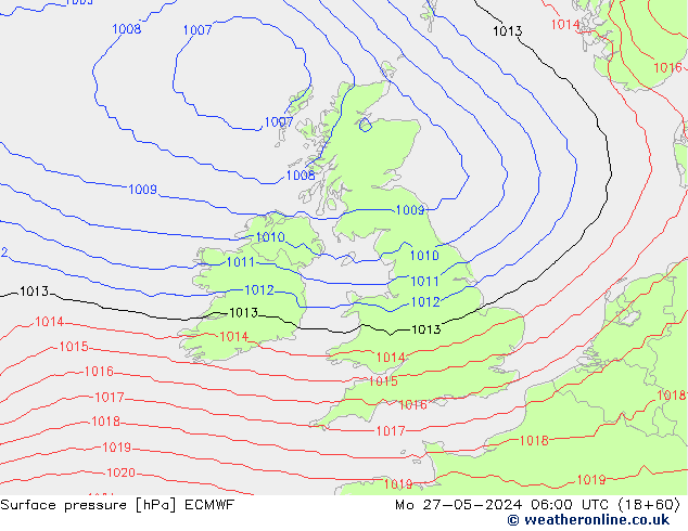 pression de l'air ECMWF lun 27.05.2024 06 UTC