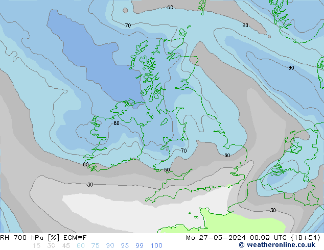 700 hPa Nispi Nem ECMWF Pzt 27.05.2024 00 UTC