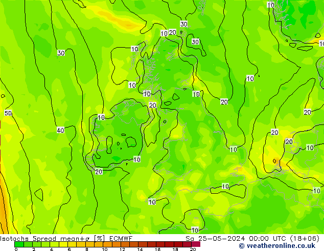 Isotachs Spread ECMWF So 25.05.2024 00 UTC