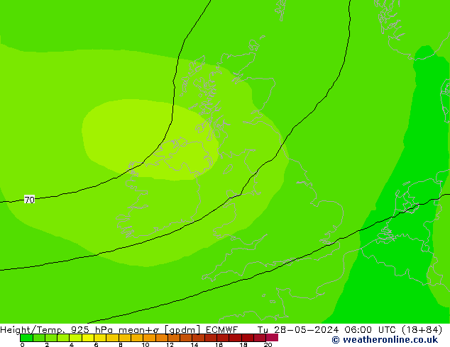 Height/Temp. 925 гПа ECMWF вт 28.05.2024 06 UTC