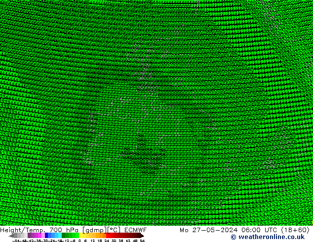 Yükseklik/Sıc. 700 hPa ECMWF Pzt 27.05.2024 06 UTC