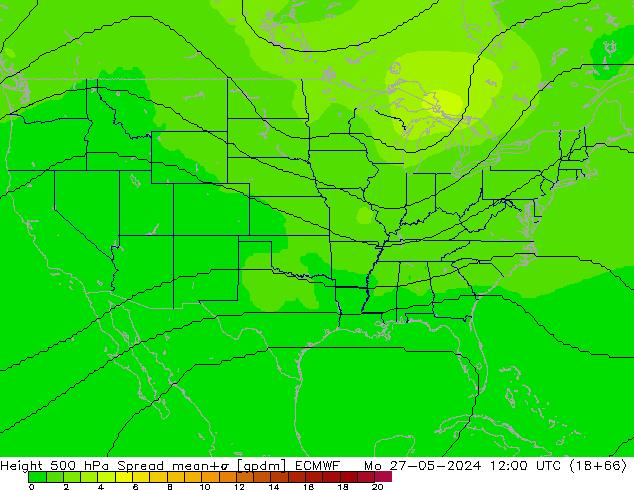 Hoogte 500 hPa Spread ECMWF ma 27.05.2024 12 UTC