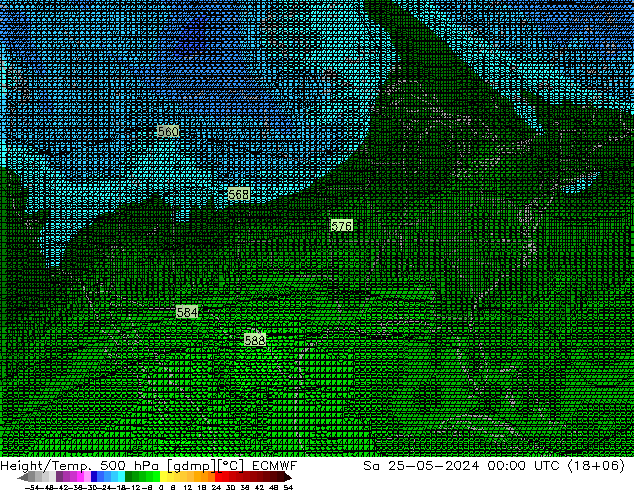 Yükseklik/Sıc. 500 hPa ECMWF Cts 25.05.2024 00 UTC