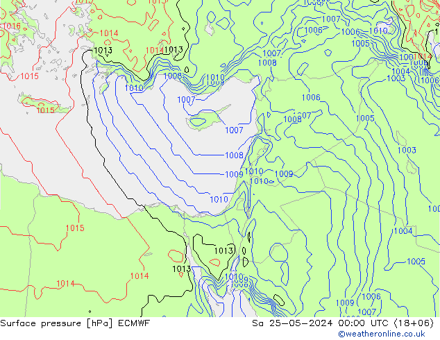 Yer basıncı ECMWF Cts 25.05.2024 00 UTC