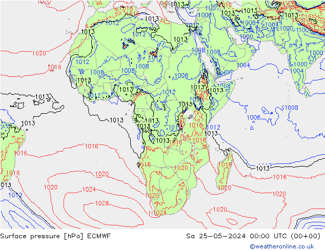 pression de l'air ECMWF sam 25.05.2024 00 UTC