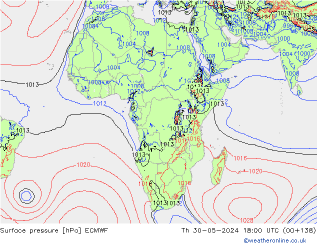 Yer basıncı ECMWF Per 30.05.2024 18 UTC