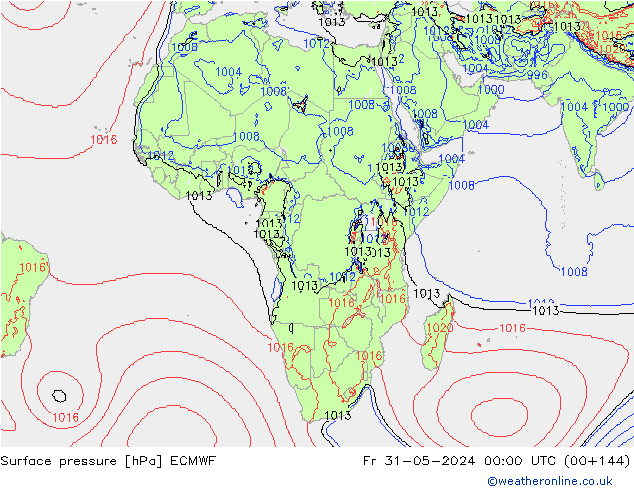 приземное давление ECMWF пт 31.05.2024 00 UTC