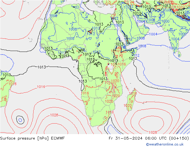 Yer basıncı ECMWF Cu 31.05.2024 06 UTC