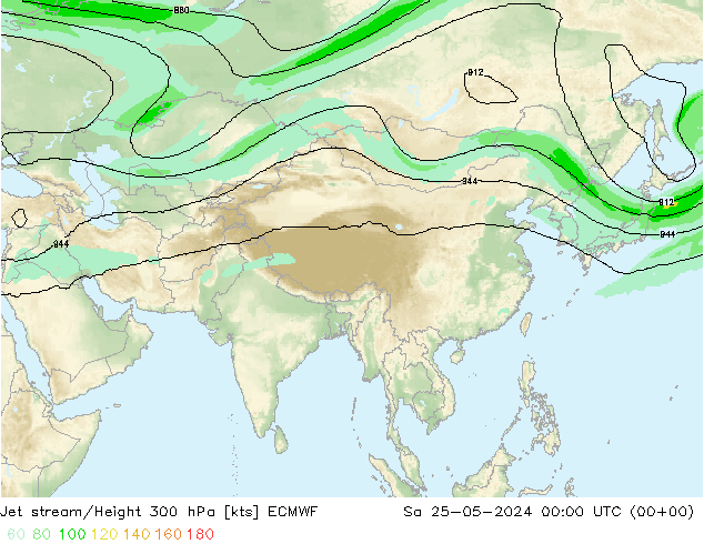 Jet stream ECMWF Sáb 25.05.2024 00 UTC