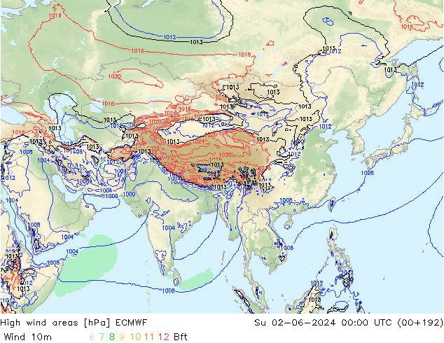 High wind areas ECMWF dim 02.06.2024 00 UTC