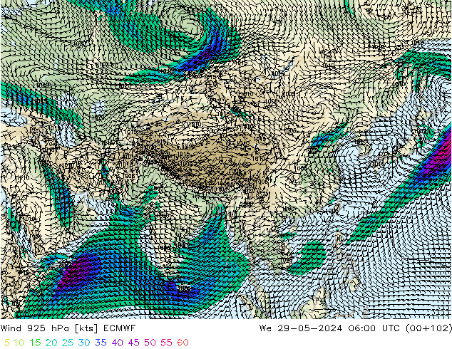 Wind 925 hPa ECMWF We 29.05.2024 06 UTC