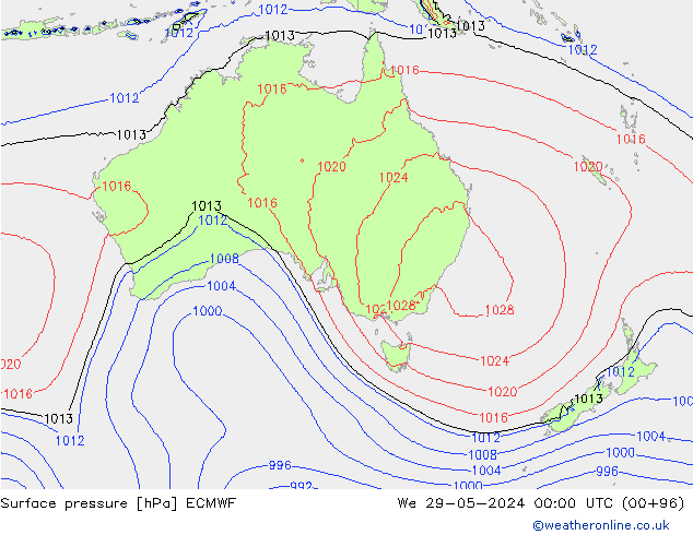 приземное давление ECMWF ср 29.05.2024 00 UTC