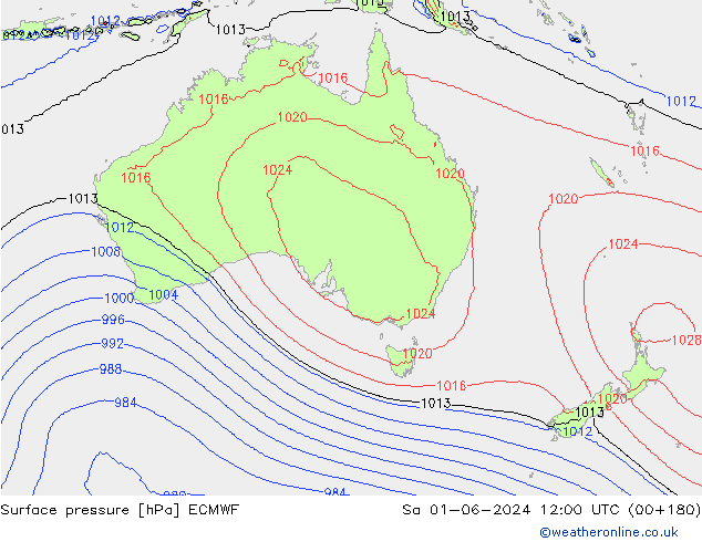 pression de l'air ECMWF sam 01.06.2024 12 UTC