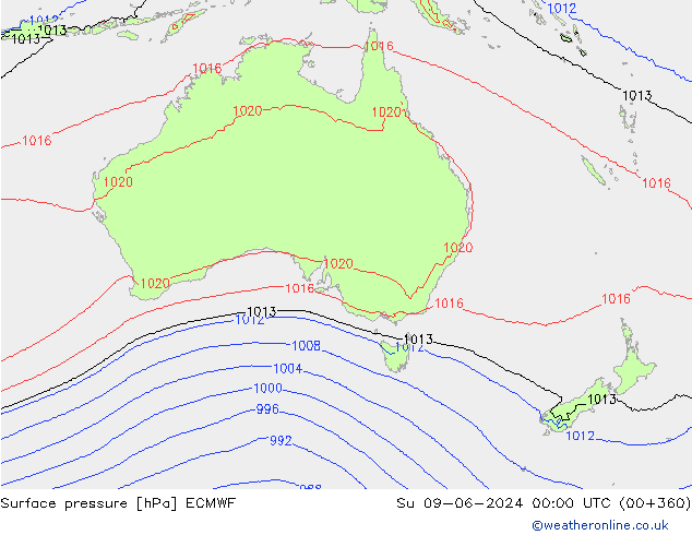 Bodendruck ECMWF So 09.06.2024 00 UTC